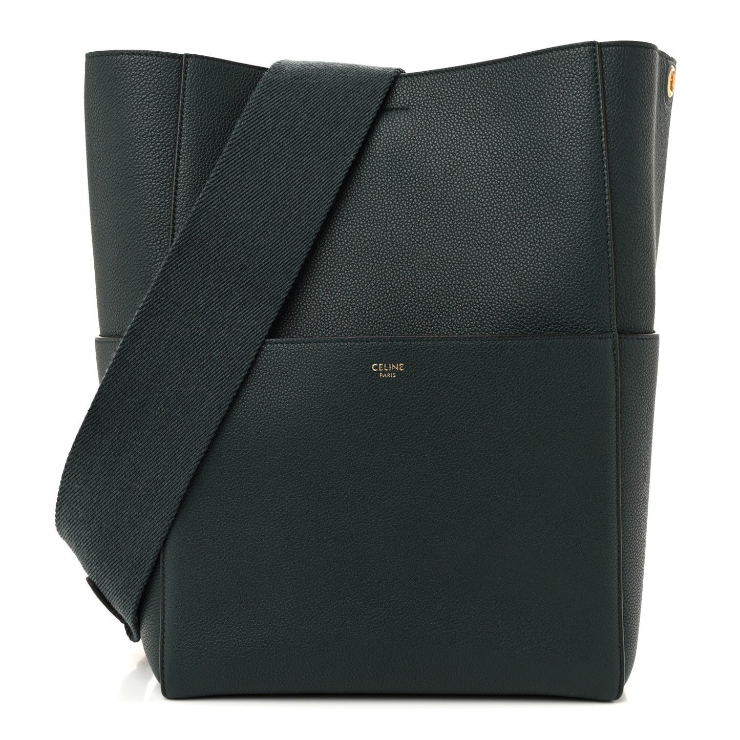Soft Grained Calfskin Sangle Bucket Bag Amazone