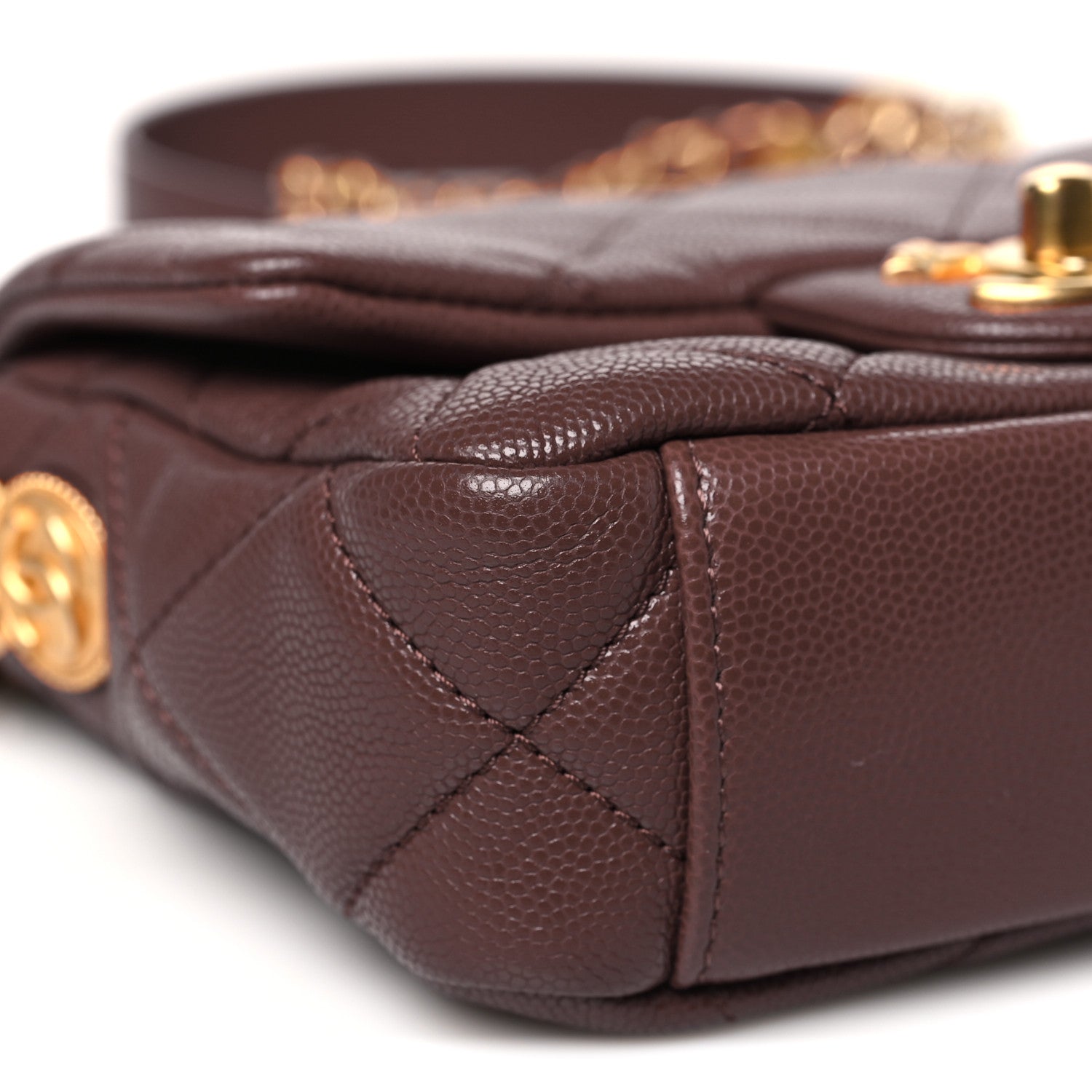 Chanel Caviar Quilted Mini Twist Your Buttons Flap Burgundy 9 of 11