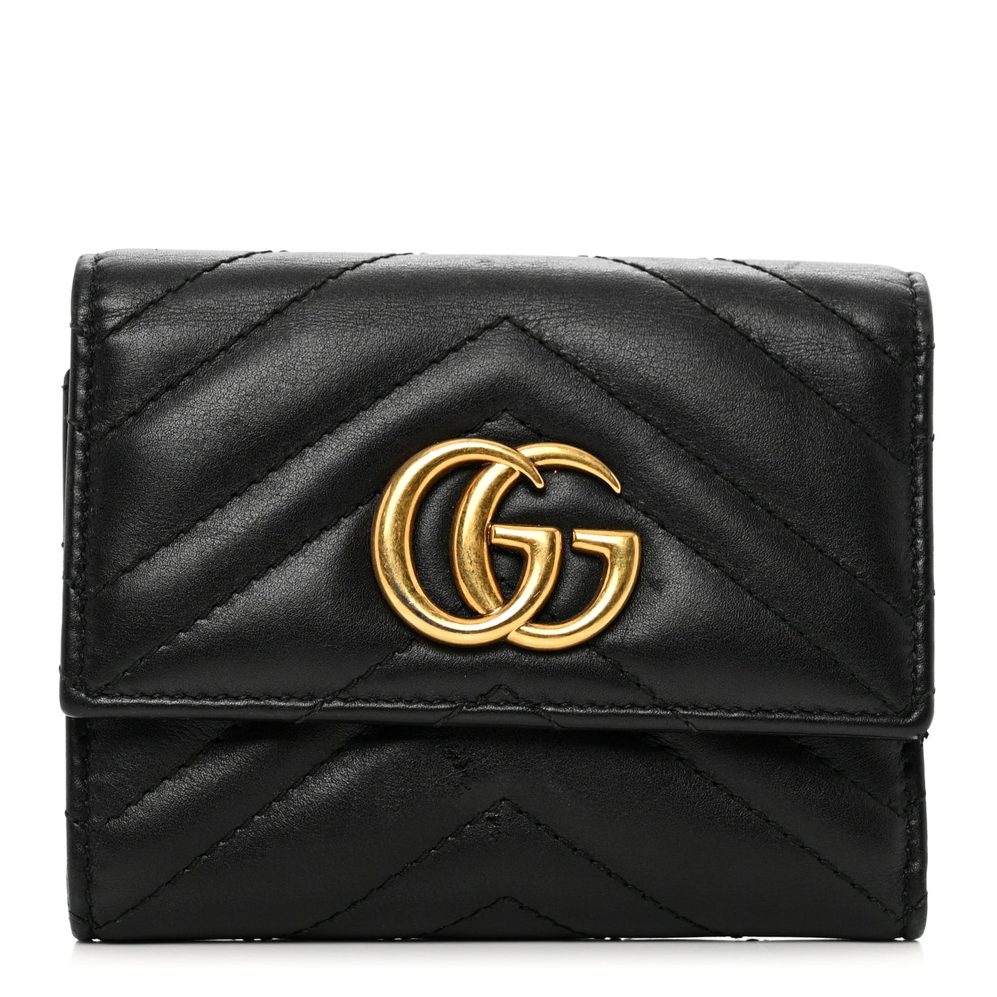 Calfskin Matelasse GG Marmont Wallet Black