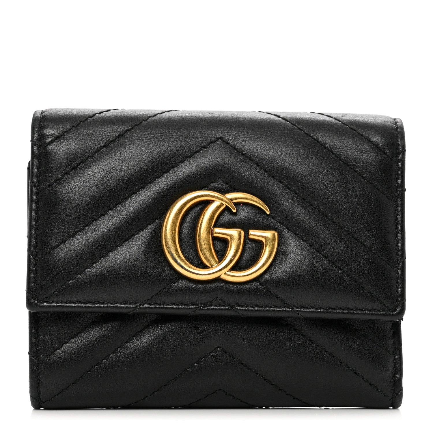Gucci Calfskin Matelasse GG Marmont Wallet Black 1 of 9