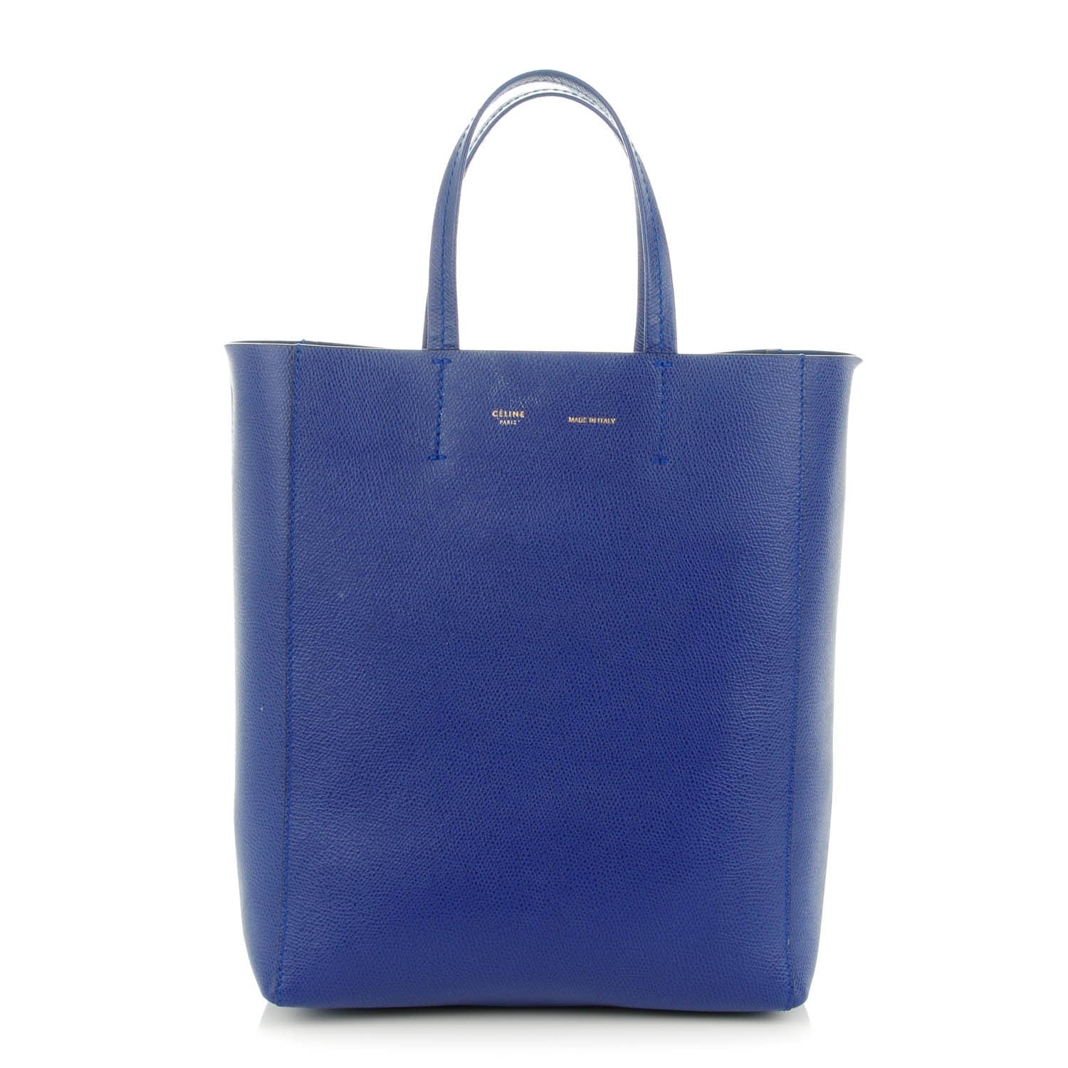Celine Grained Calfskin Small Vertical Cabas Indigo 1 of 7