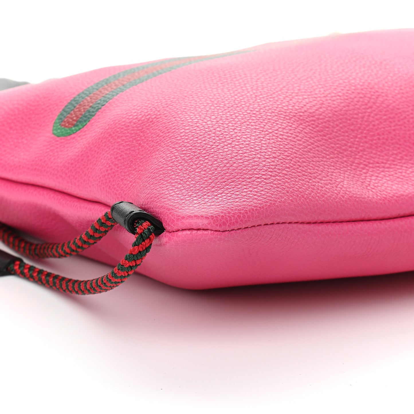 Grained Calfskin Logo Drawstring Backpack Box Pink Green Black