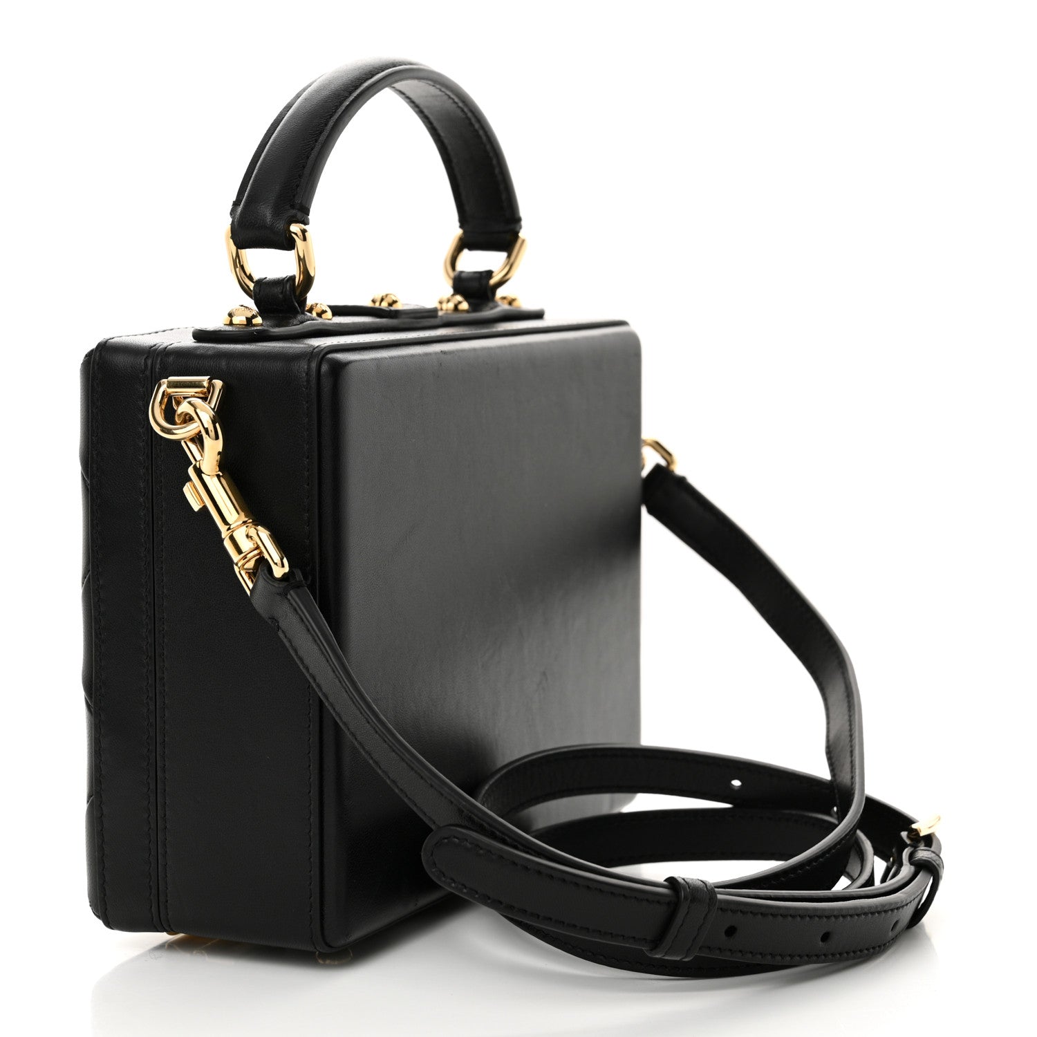 Dolce & Gabbana Lambskin Quilted Box Bag Black 3 of 10