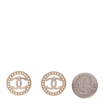Chanel Pearl CC Round Earrings Gold 2 of 5