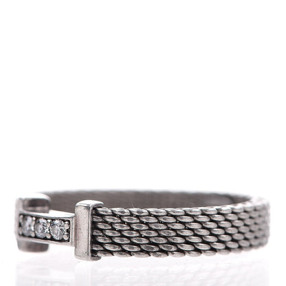 Tiffany Sterling Silver Diamond Narrow Somerset Ring 52 6 3 of 5