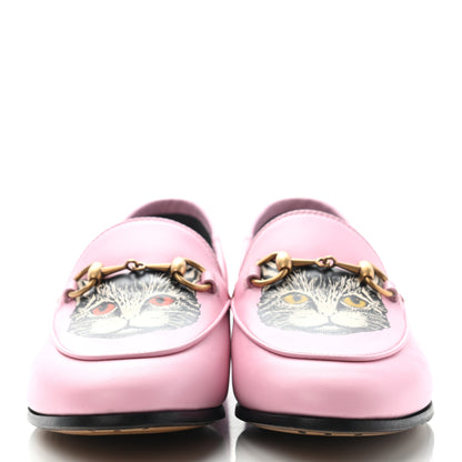 Gucci Lambskin Mystic Cat Womens Brixton Horsebit Loafers 35.5 Perfect Pink 2 of 9