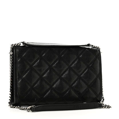 Saint Laurent Lambskin Diamond Quilted Becky Chain Wallet Black 3 of 17