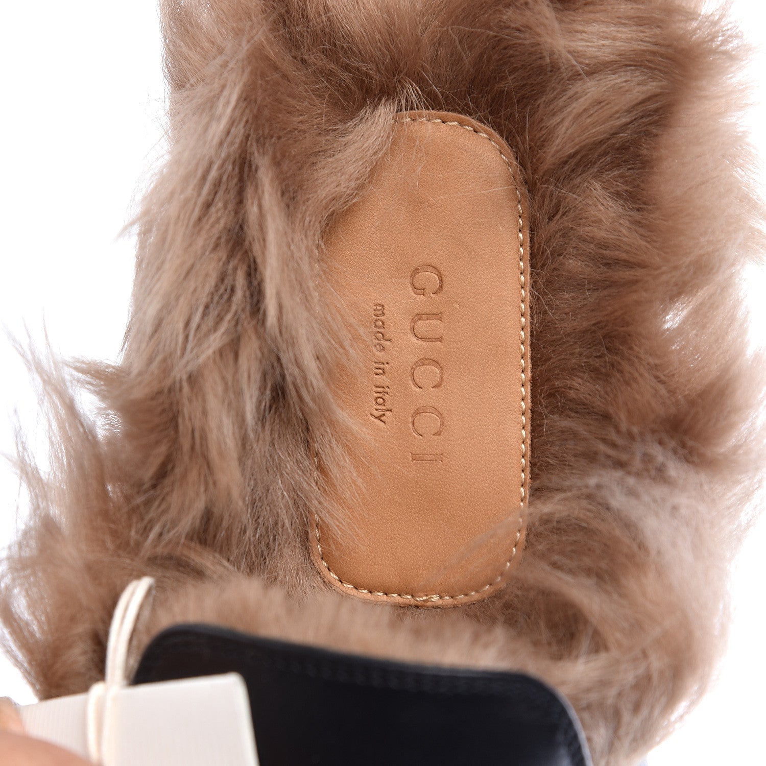 Gucci Calfskin Fur Tiger Embroidered Womens Princetown Slippers 37 Black 6 of 9