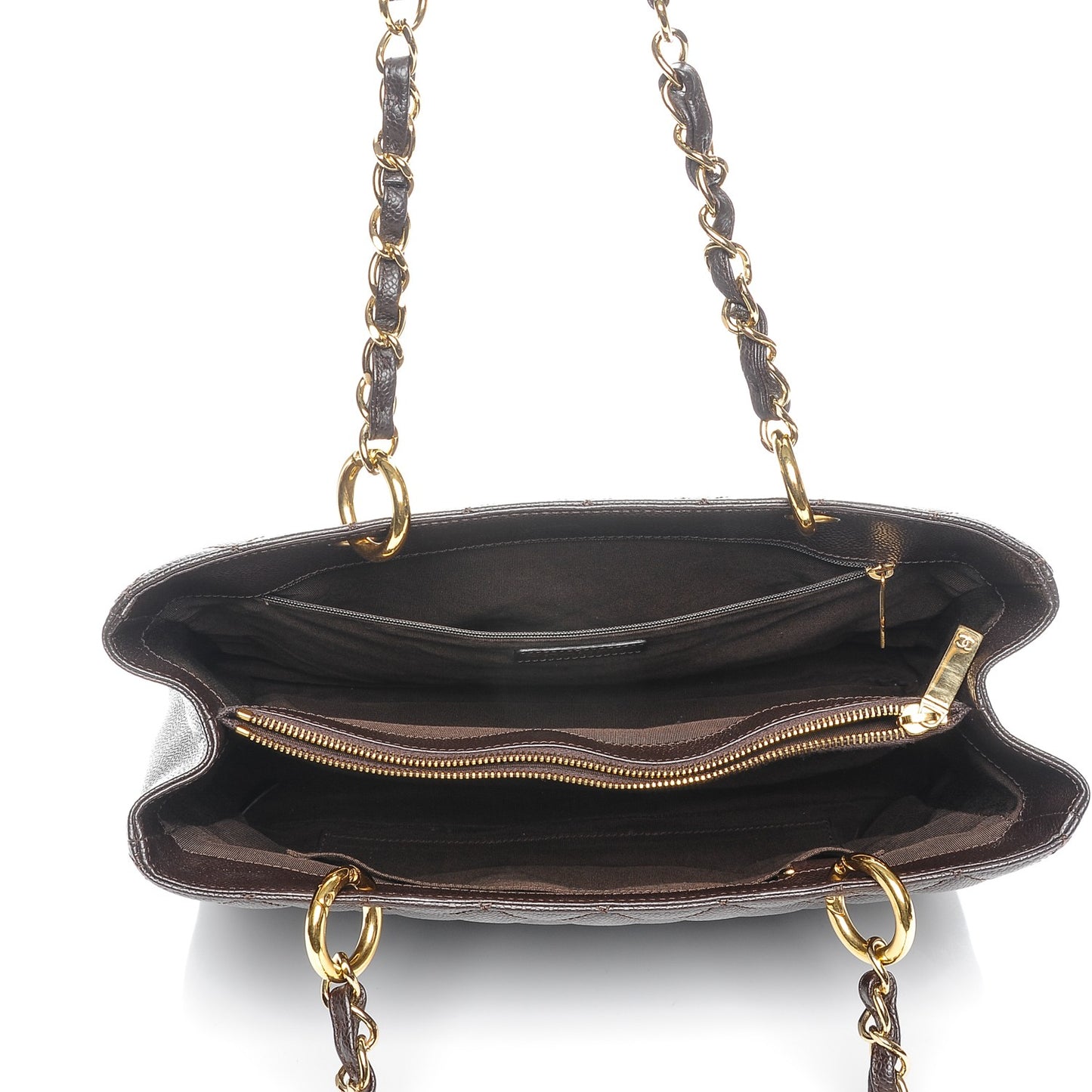 Caviar Quilted Grand Shopping Tote GST Brown
