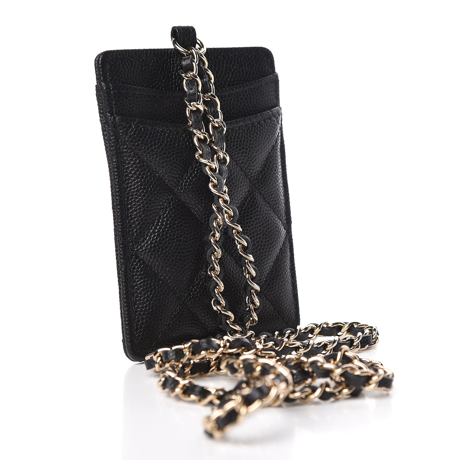 Chanel Caviar Quilted Card Holder On Chain Black 3 of 9