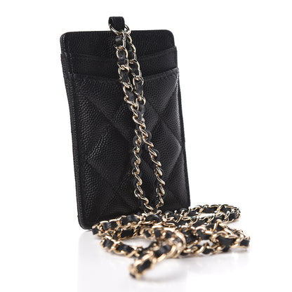 Chanel Caviar Quilted Card Holder On Chain Black 3 of 9