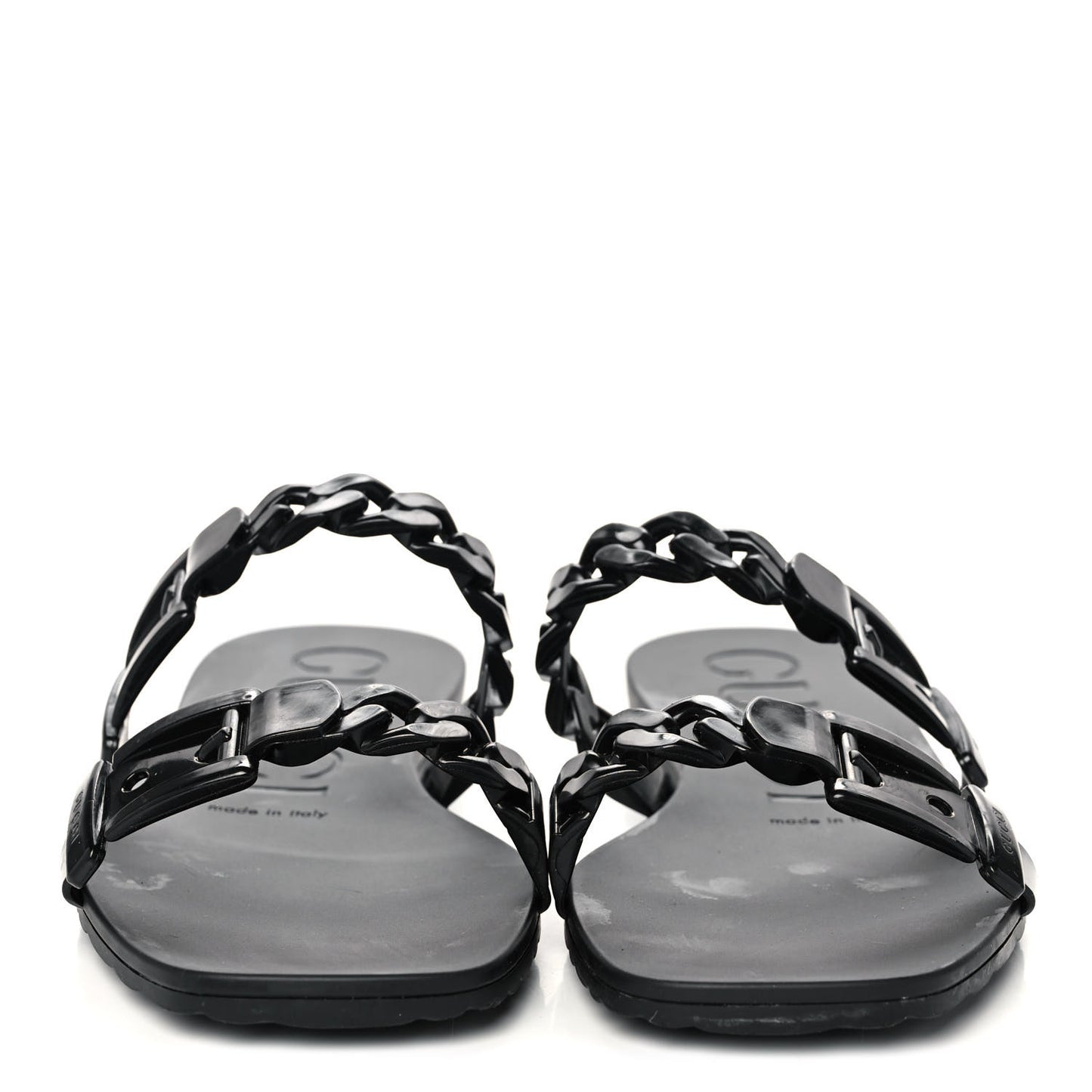 Rubber Womens Slide Sandals 38 Black