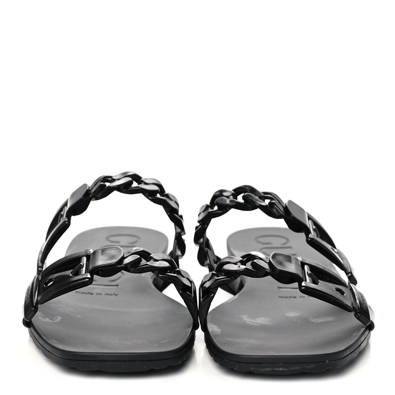 Gucci Rubber Womens Slide Sandals 38 Black 2 of 9