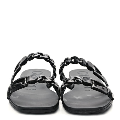 Gucci Rubber Womens Slide Sandals 38 Black 2 of 9