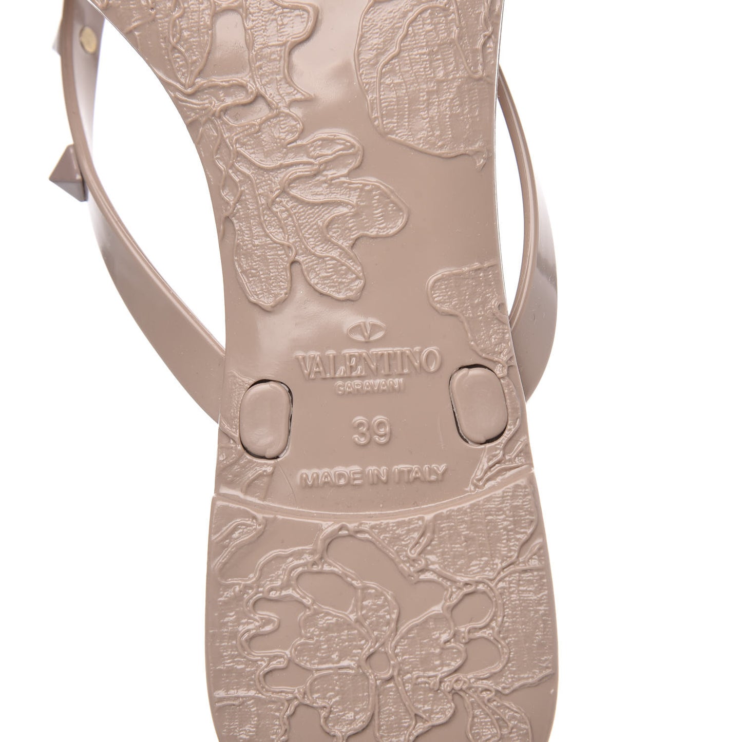 PVC Jelly Rockstud Bow Thong Sandals 39 Poudre