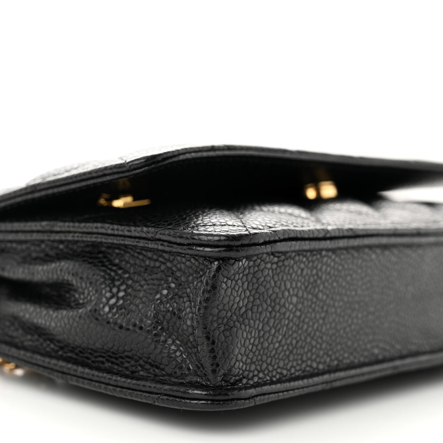 Caviar Quilted Wallet on Chain WOC Black