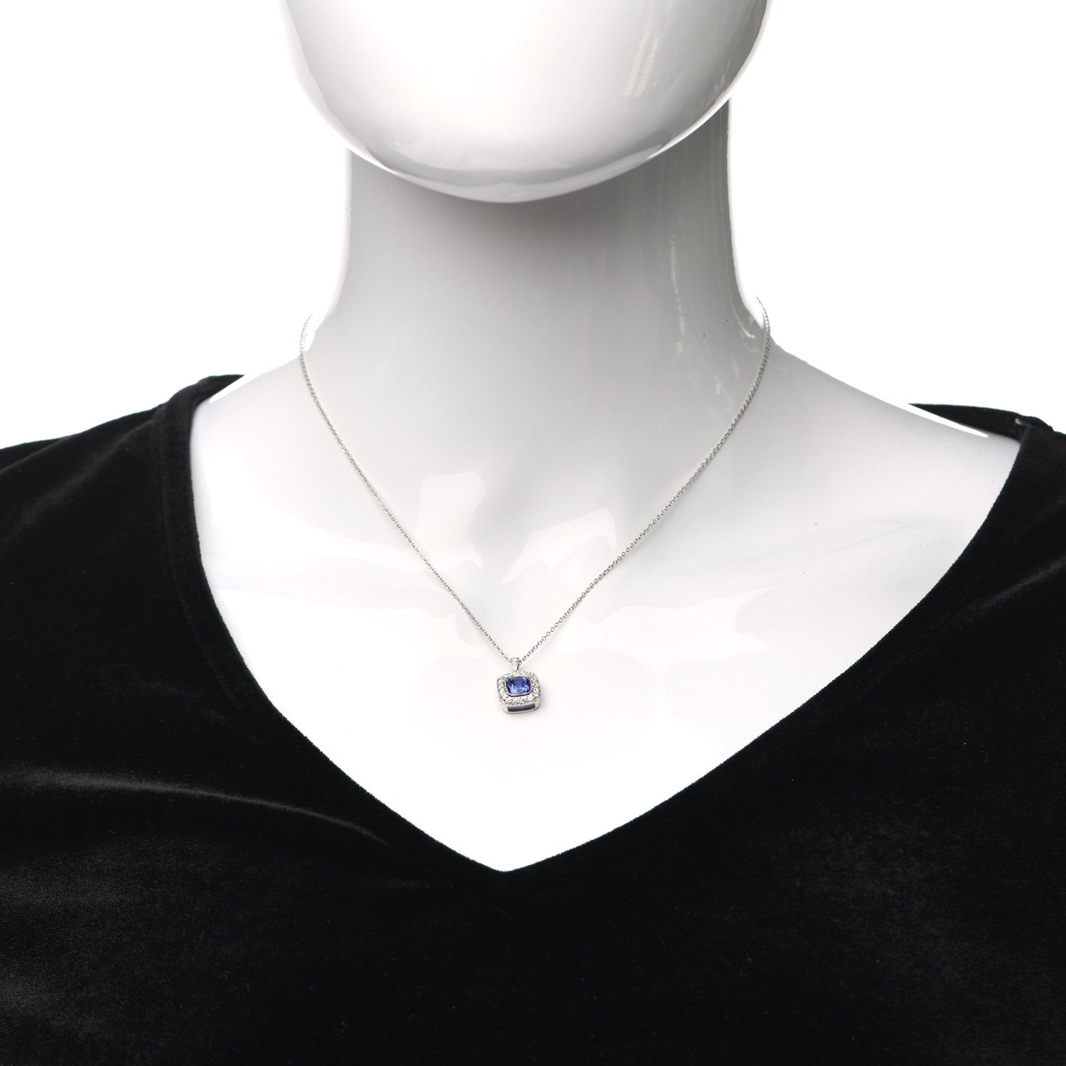 Tiffany Platinum Diamond Tanzanite Legacy Pendant Necklace 2 of 6