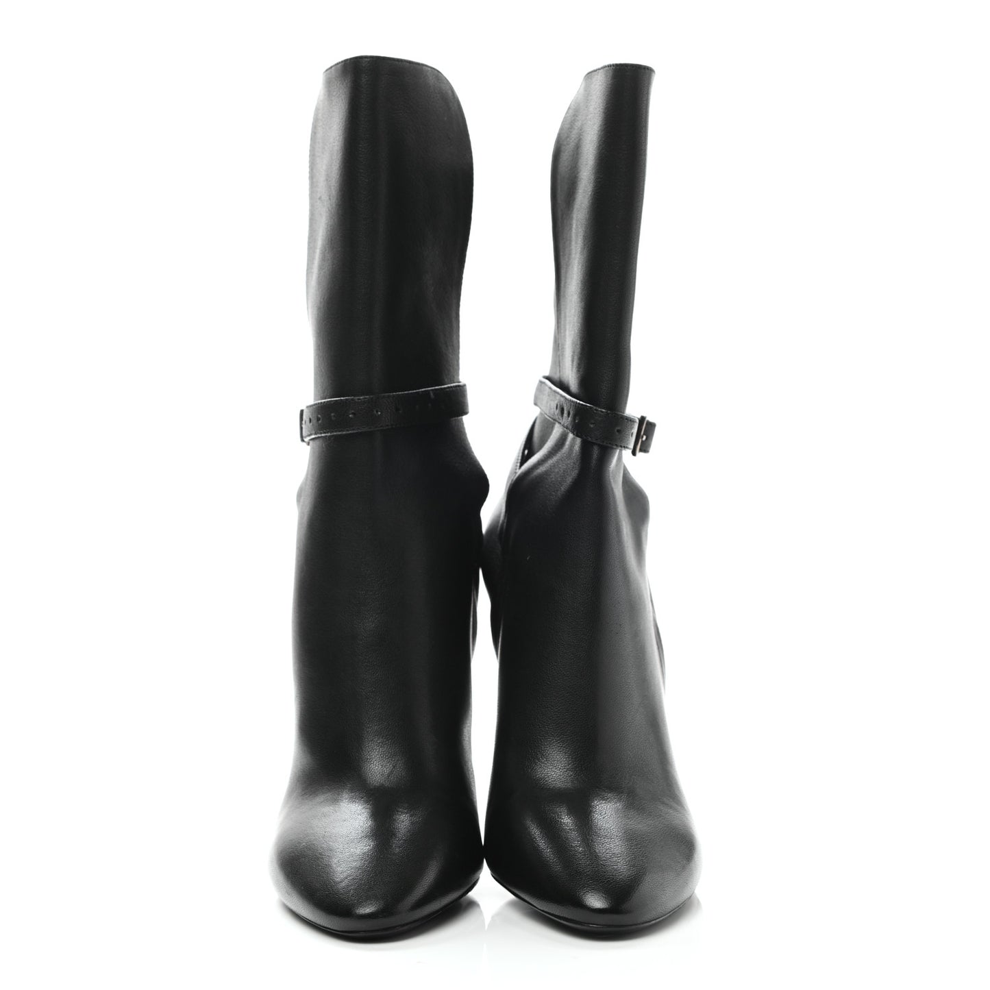 Nappa Mica Buckle Ankle Booties 36 Black