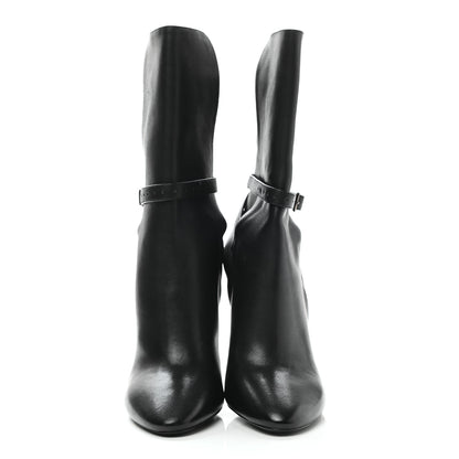Saint Laurent Nappa Mica Buckle Ankle Booties 36 Black 2 of 9