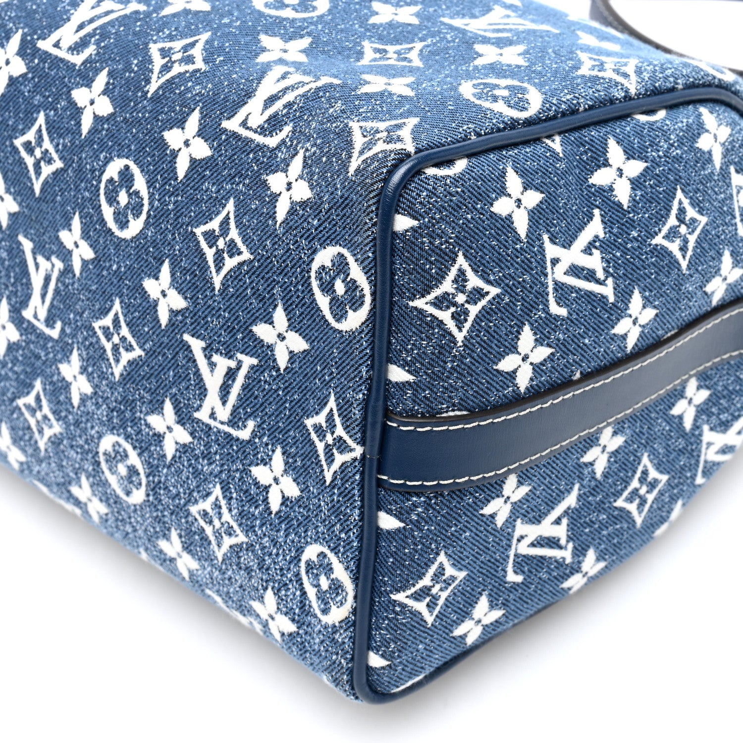 Louis Vuitton Monogram Jacquard Denim Speedy Bandouliere 25 Bleu 9 of 9
