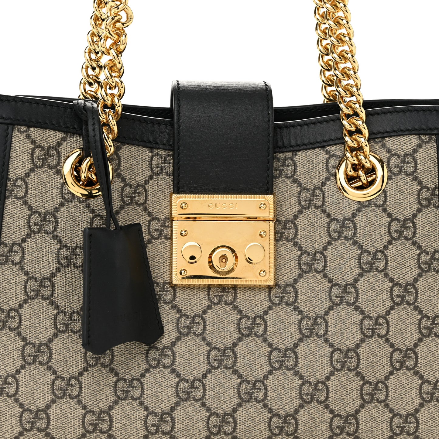 GG Supreme Monogram Small Padlock Tote Black