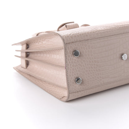 Saint Laurent Calfskin Crocodile Embossed Baby Sac De Jour Rose Antic 6 of 12