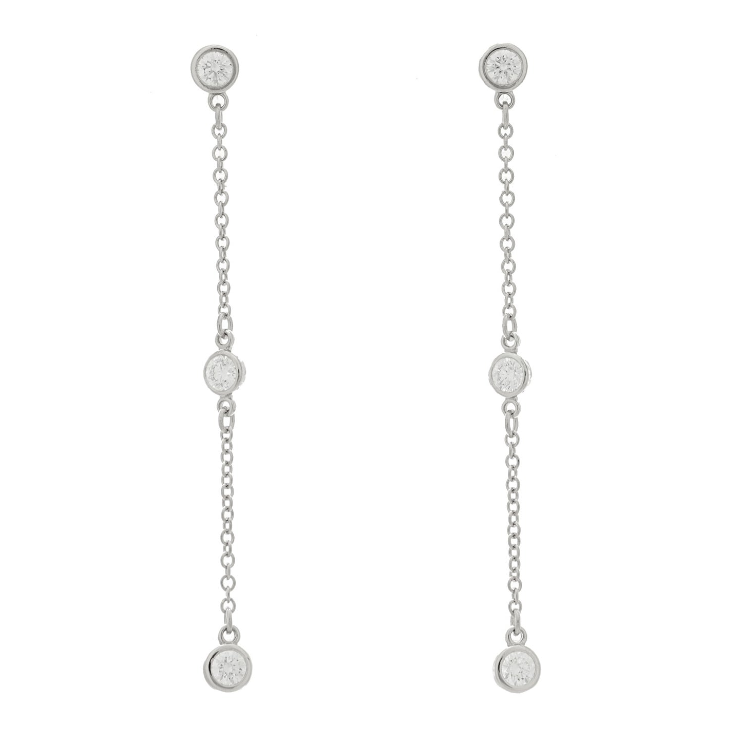 Platinum Elsa Peretti Diamonds by the Yard Drop Earrings