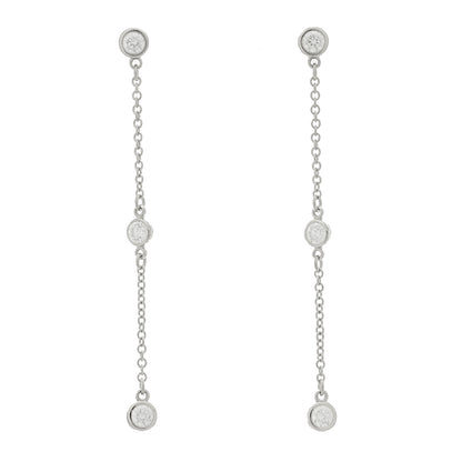 Tiffany Platinum Elsa Peretti Diamonds by the Yard Drop Earrings 1 of 5