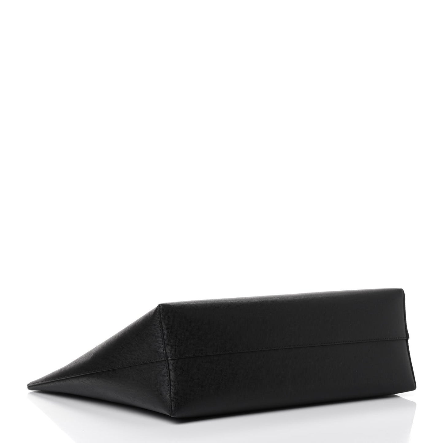 Grained Calfskin Small T Tote Black
