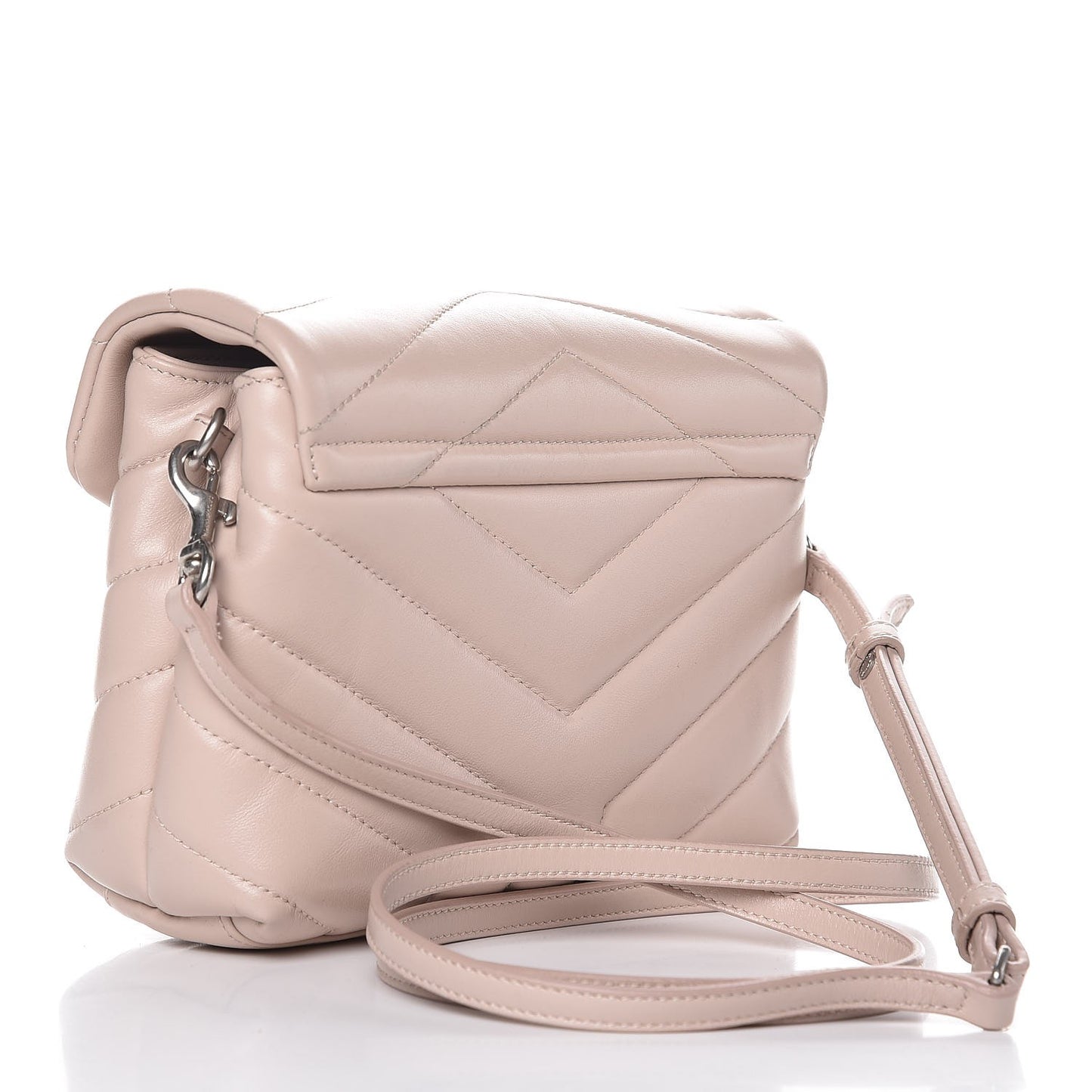 Calfskin Y Quilted Monogram Toy Loulou Chain Satchel Nude Powder
