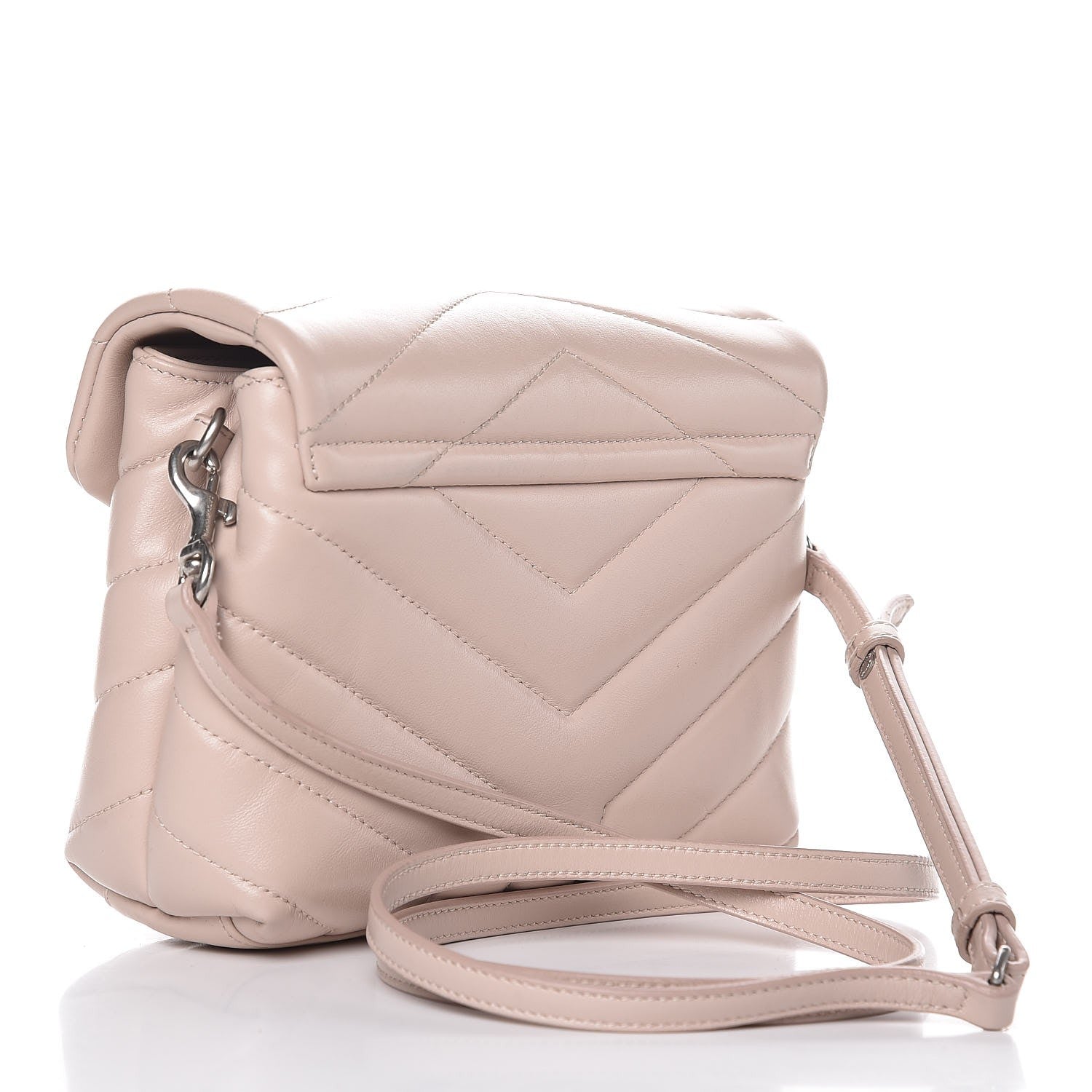Saint Laurent Calfskin Y Quilted Monogram Toy Loulou Chain Satchel Nude Powder 3 of 7