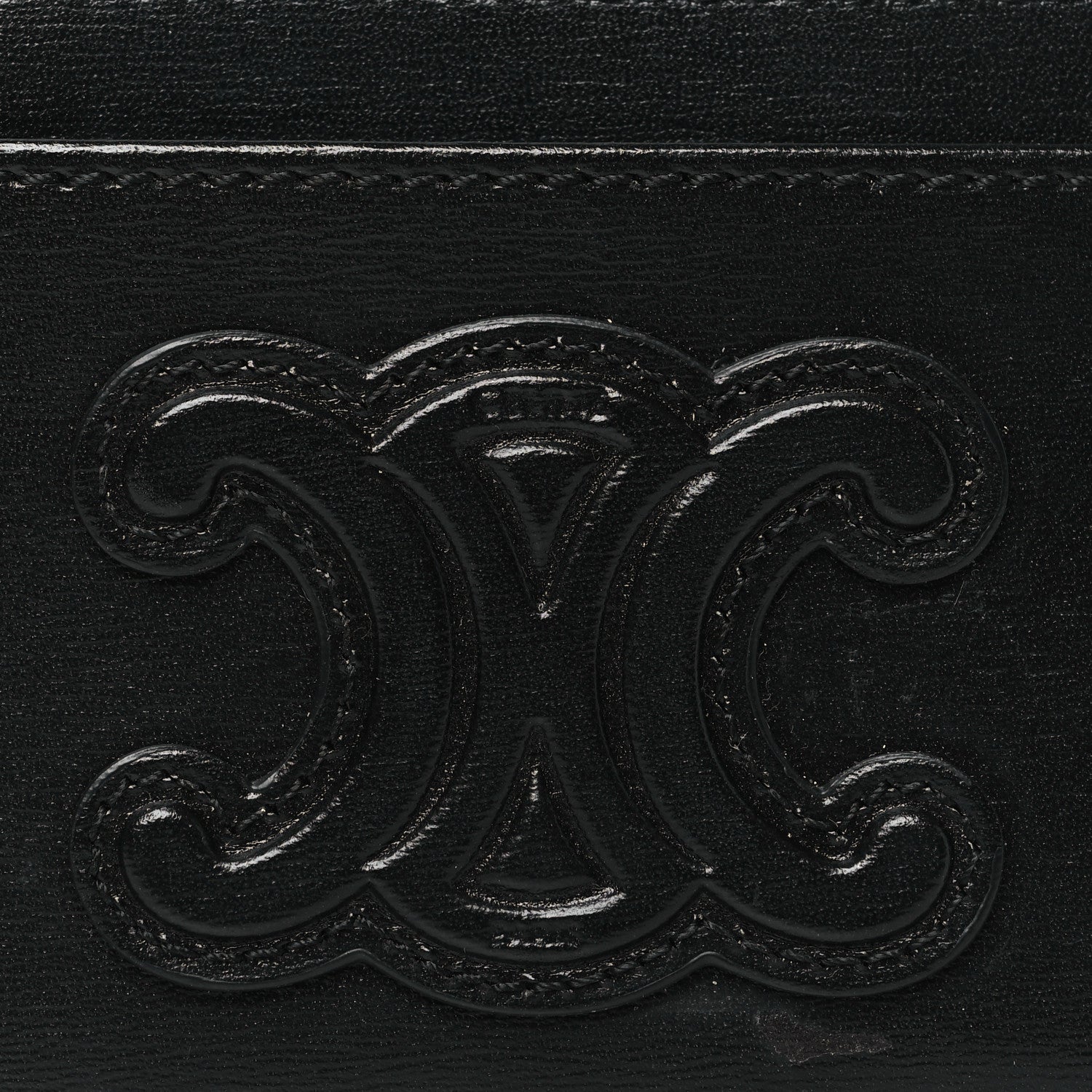 Celine Smooth Lambskin Zip Triomphe Card Holder Black 9 of 10