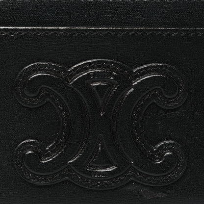 Celine Smooth Lambskin Zip Triomphe Card Holder Black 9 of 10