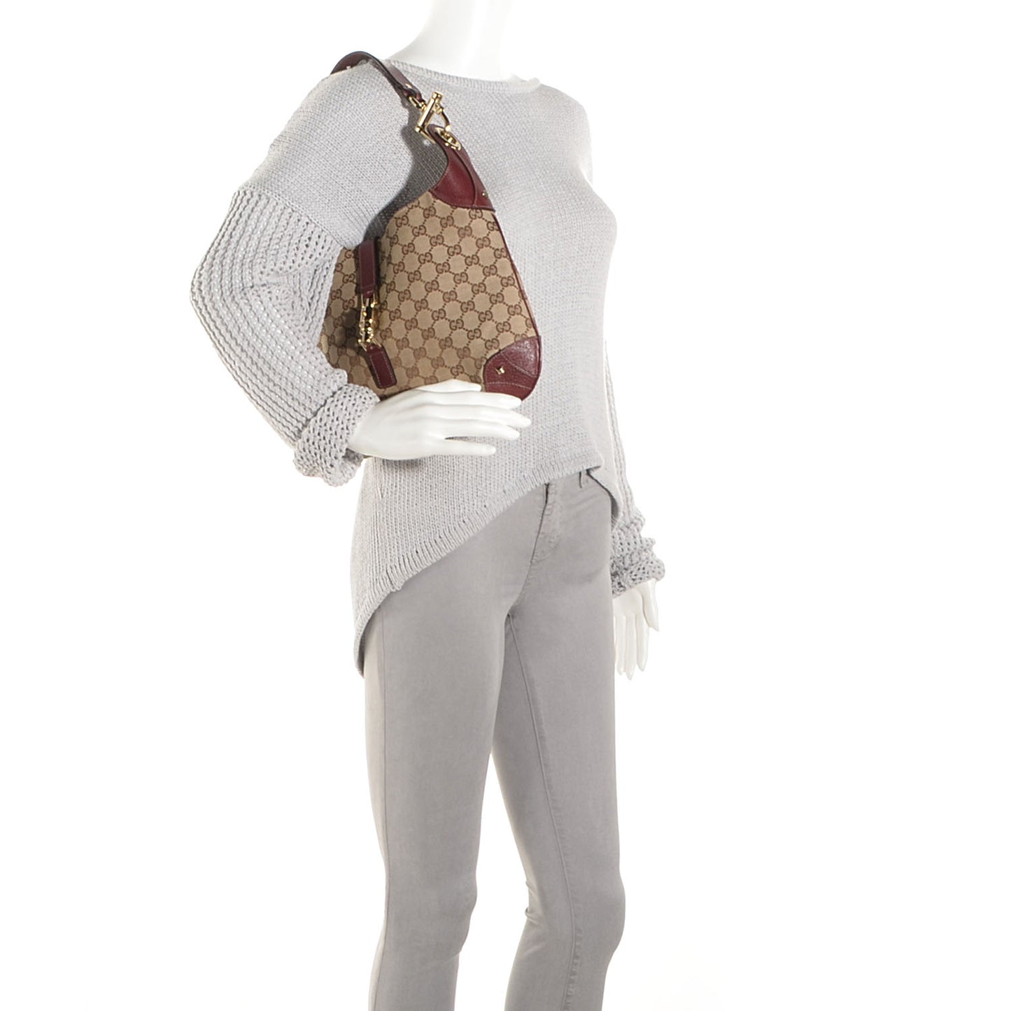 Monogram Piston Lock Jackie O Hobo Burgundy