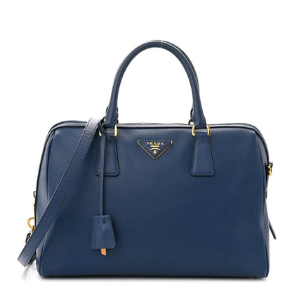 Prada Saffiano Lux Bowler Blue 1 of 17