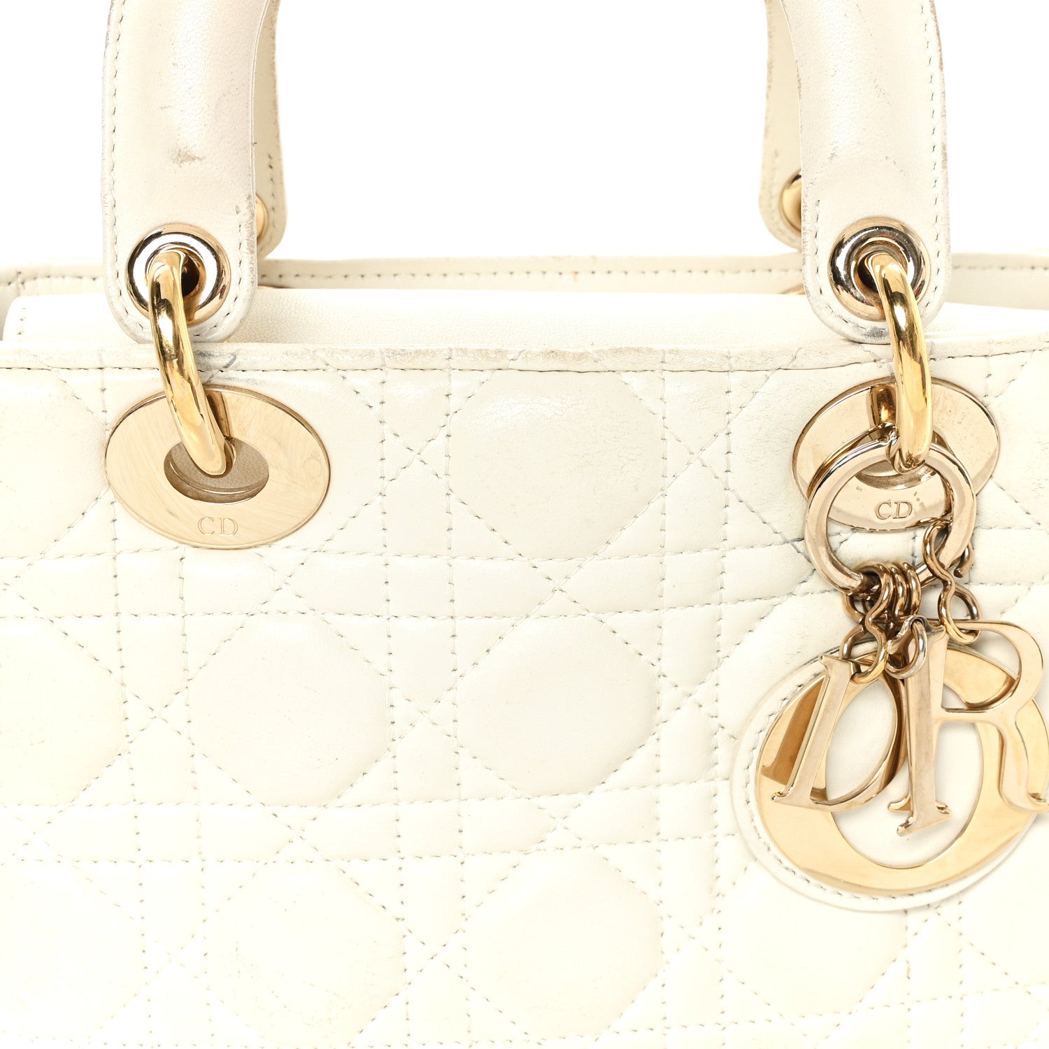 Christian Dior Lambskin Cannage Small My ABCDior Lady Dior White 8 of 12