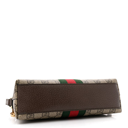 Gucci GG Supreme Monogram Textured Dollar Calfskin Web Small Ophidia Dome Shoulder Bag Beige Ebony New Acero 4 of 11