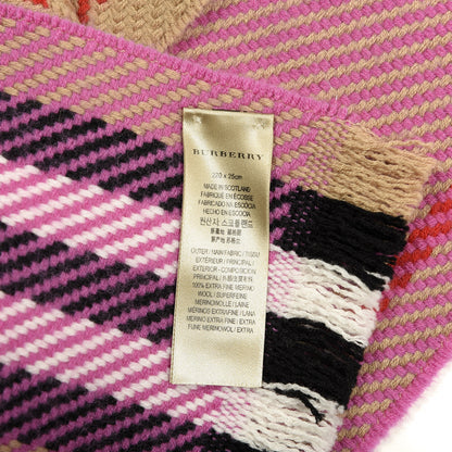 Burberry Wool Giant Check Scarf Camel Pink 4 of 4