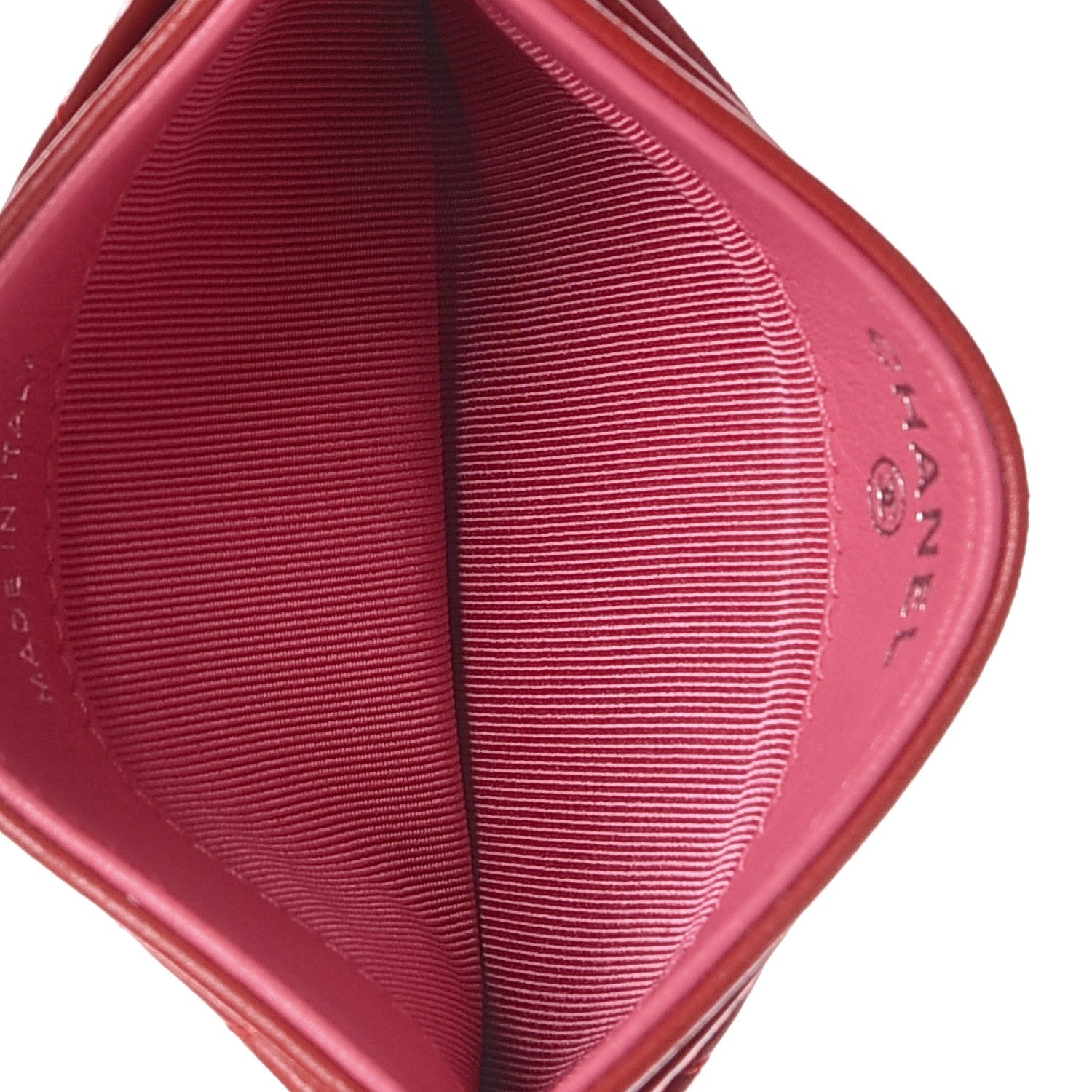 Chanel Lambskin Quilted Card Holder Red Pink 5 of 9