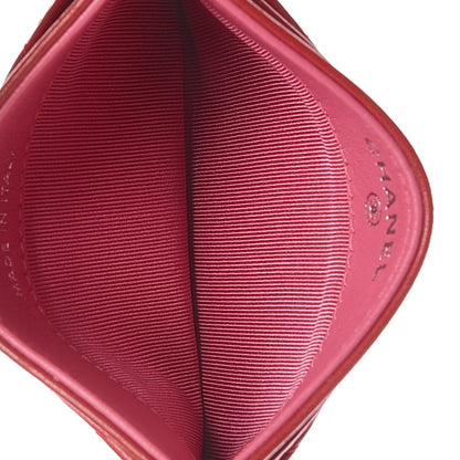 Chanel Lambskin Quilted Card Holder Red Pink 5 of 9