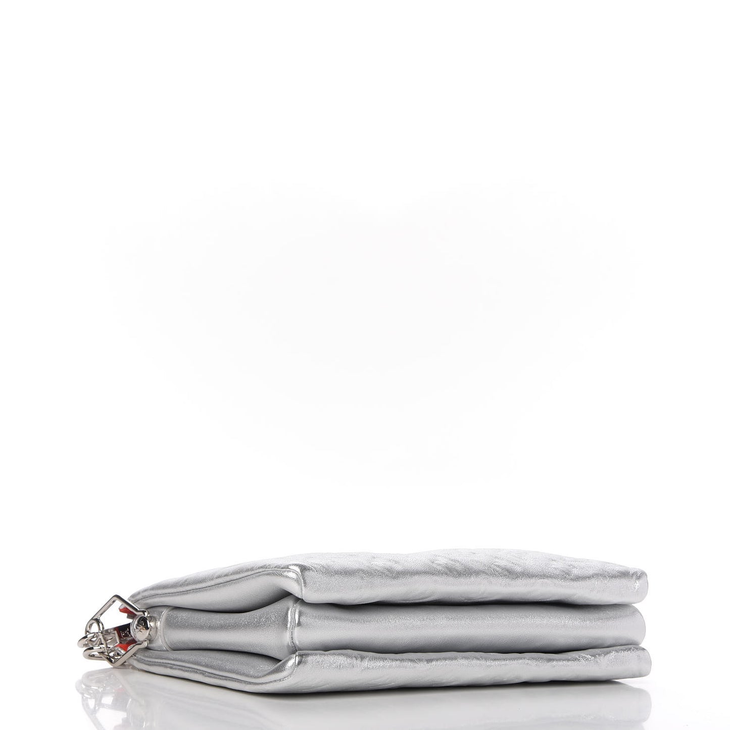 Metallic Lambskin Embossed Monogram Coussin PM Silver