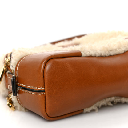 Chloe Shearling Calfskin Mini Daria Chain Bag Caramel 8 of 9