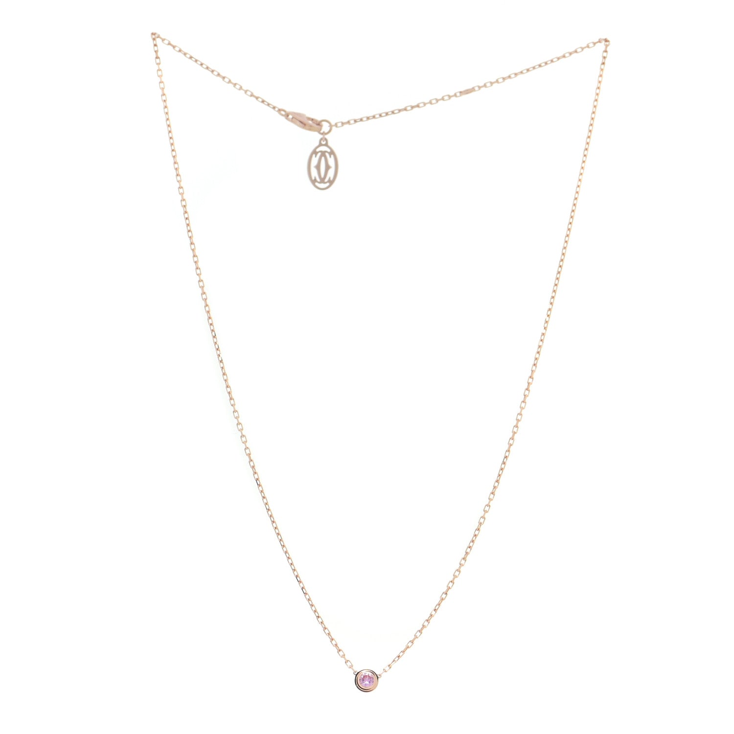 Cartier 18K Pink Gold Pink Sapphire D'Amour Pendant Necklace 3 of 5
