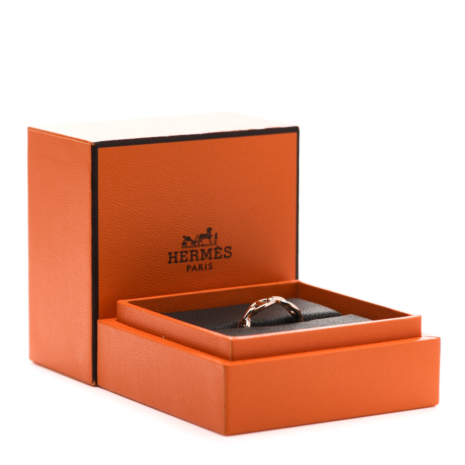 Hermes 18K Rose Gold PM Chaine D'Ancre Enchainee Ring 53 6.25 7 of 7