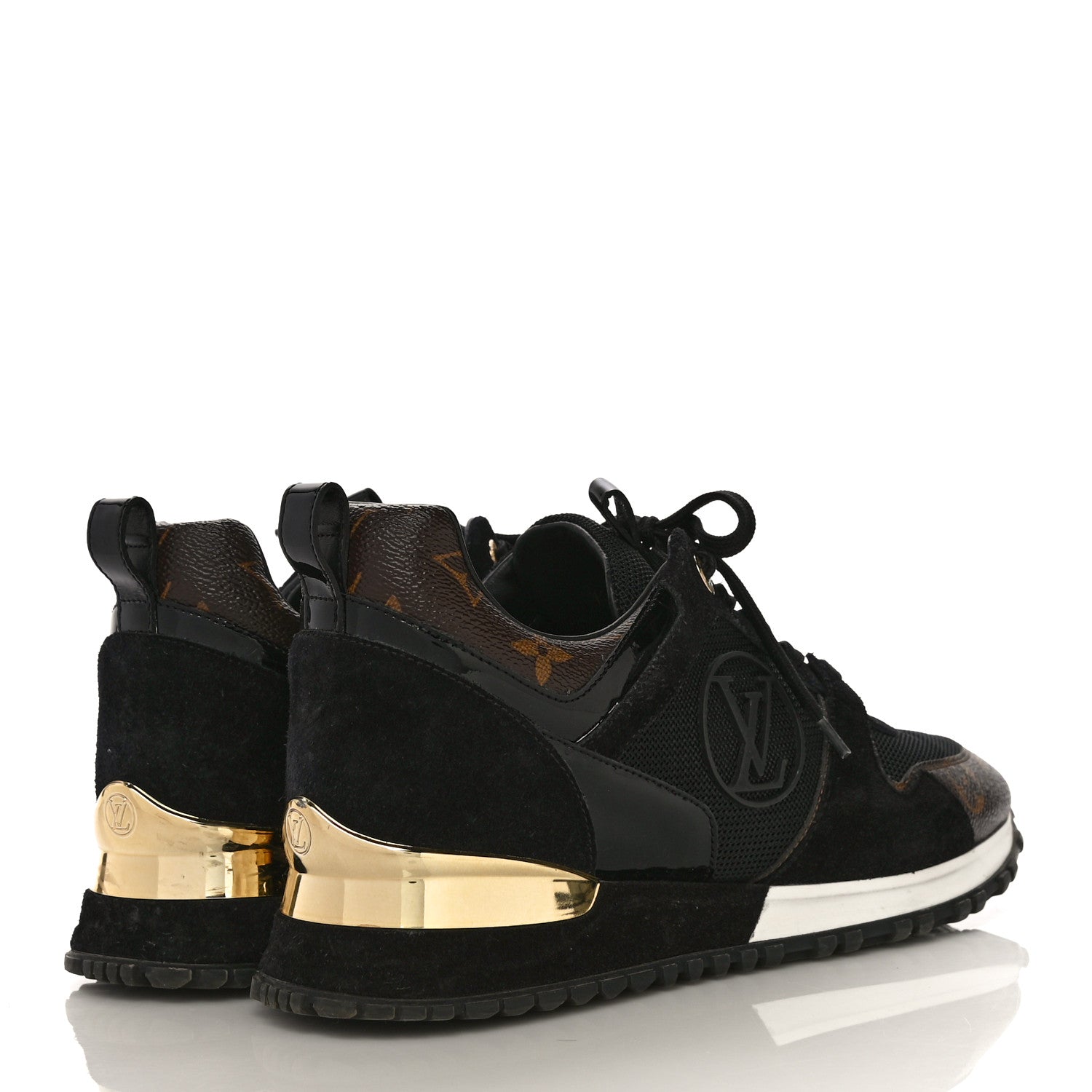 Louis Vuitton Suede Monogram Run Away Sneakers 37.5 Black 4 of 18