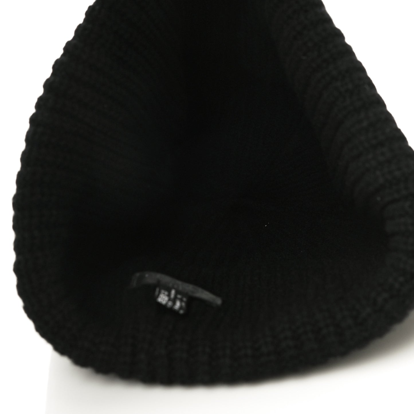 Wool Cashmere CC Beanie Hat Light Black White