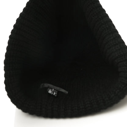Chanel Wool Cashmere CC Beanie Hat Light Black White 3 of 4