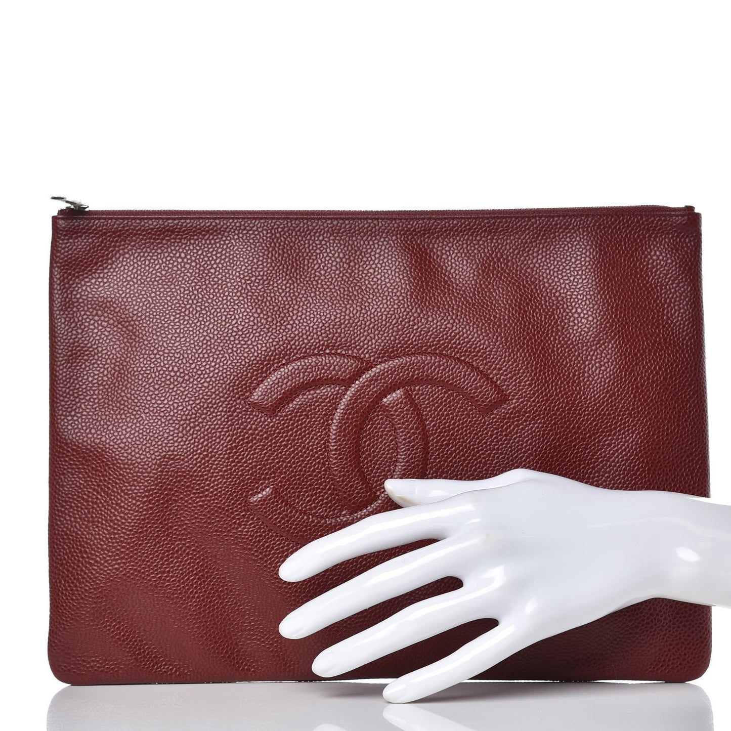 Caviar CC Flat Cosmetic Pouch Dark Red