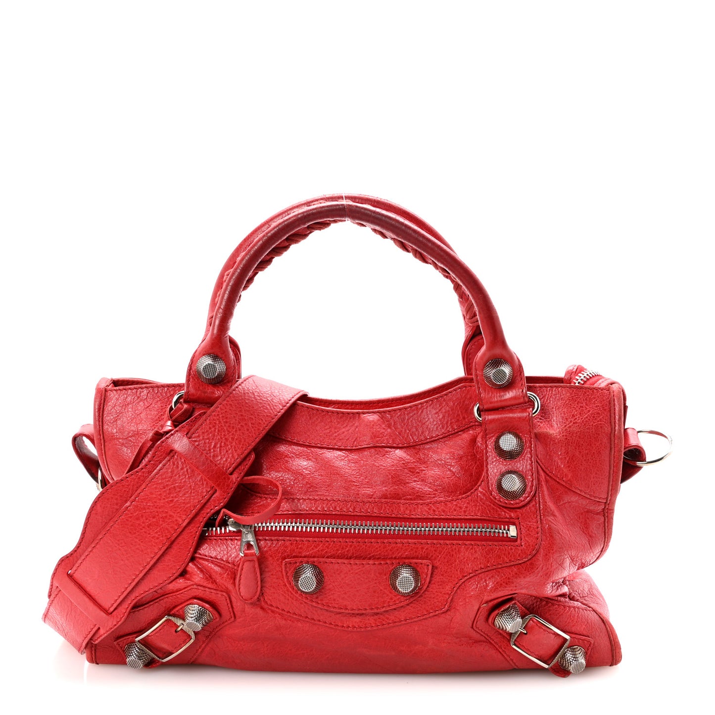 Agneau Giant 21 Silver Hardware City Rouge Coquelicot
