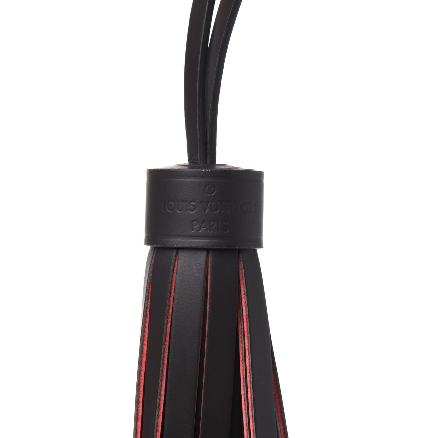 Calfskin Croisette Tassel Bag Charm Black